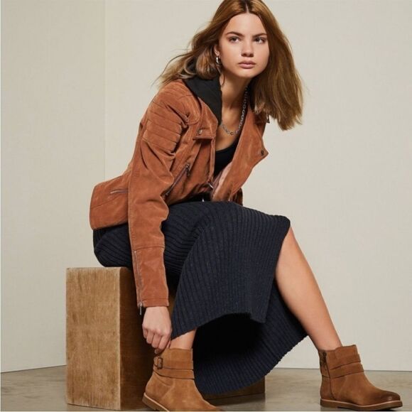 NWOT Free People Harriett Vegan Suede Hooded Moto Jacket medium - Picture 8 of 13